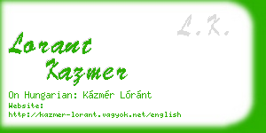 lorant kazmer business card
