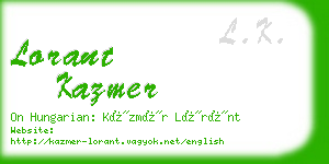 lorant kazmer business card